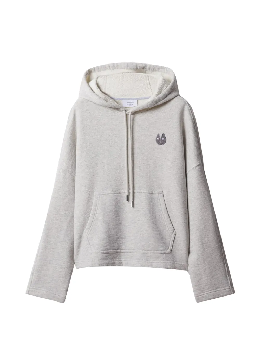Maison Kitsuné logo-patch drawstring hoodie Grijs