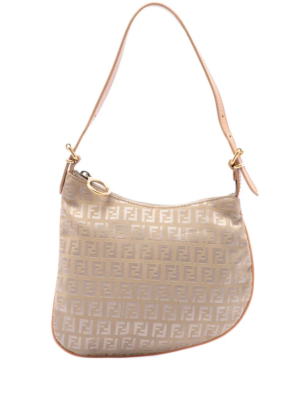 Fendi Pre-Owned 2000-2010 Zucchino Canvas Oyster shoulder bag - Nude