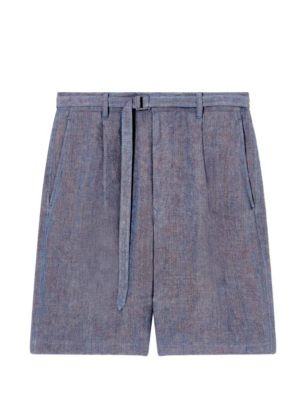 Giorgio Armani belted pleated shorts - Blu