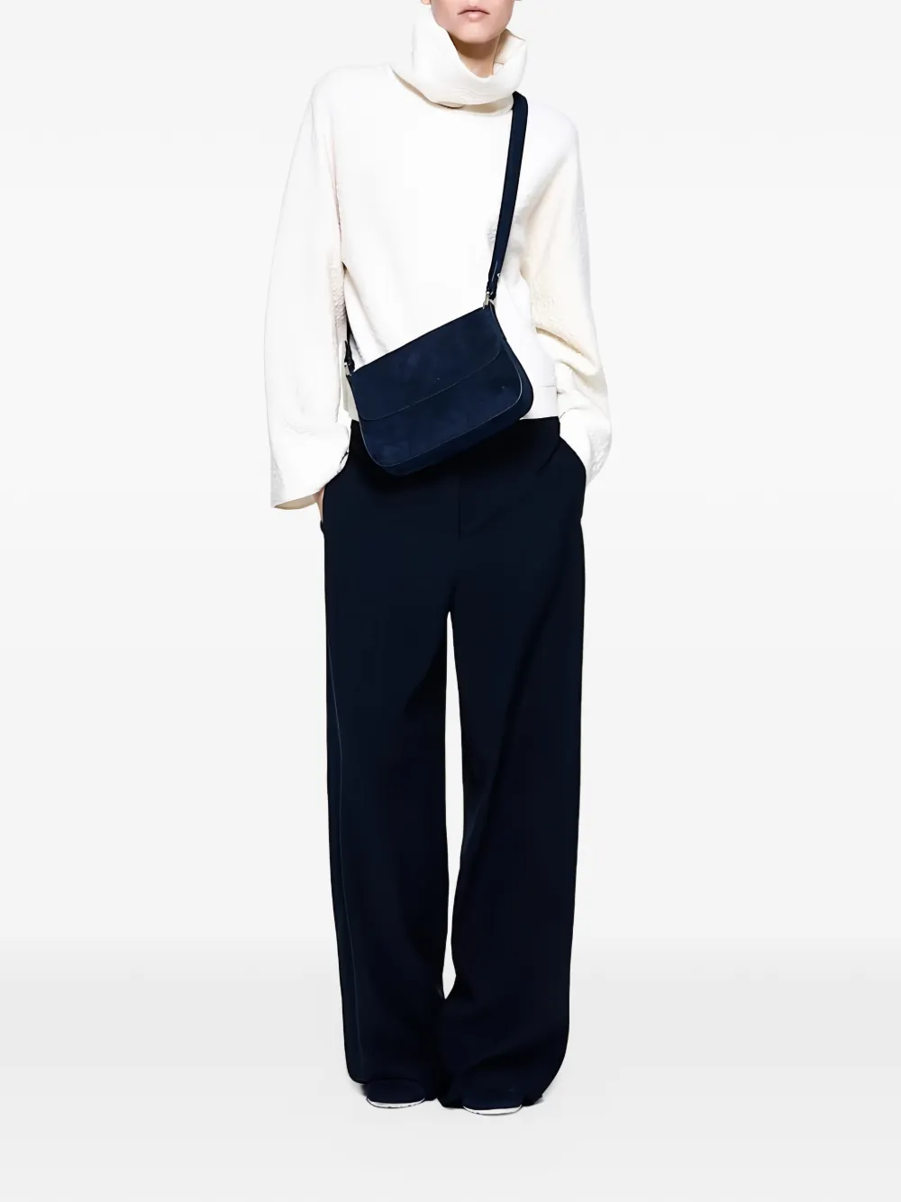 Giorgio Armani wide-leg tailored trousers Blauw