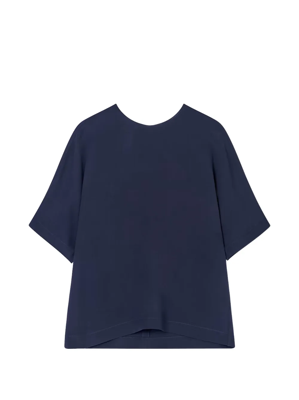 Giorgio Armani Georgette short-sleeved round-neck blouse Blauw
