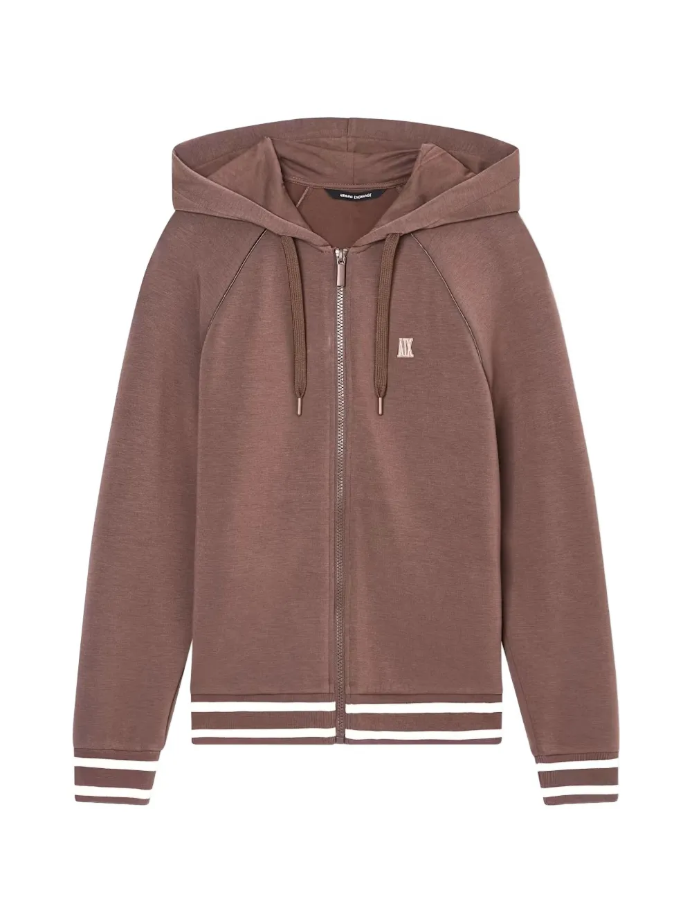 Armani Exchange striped-trim zip-up hoodie Bruin