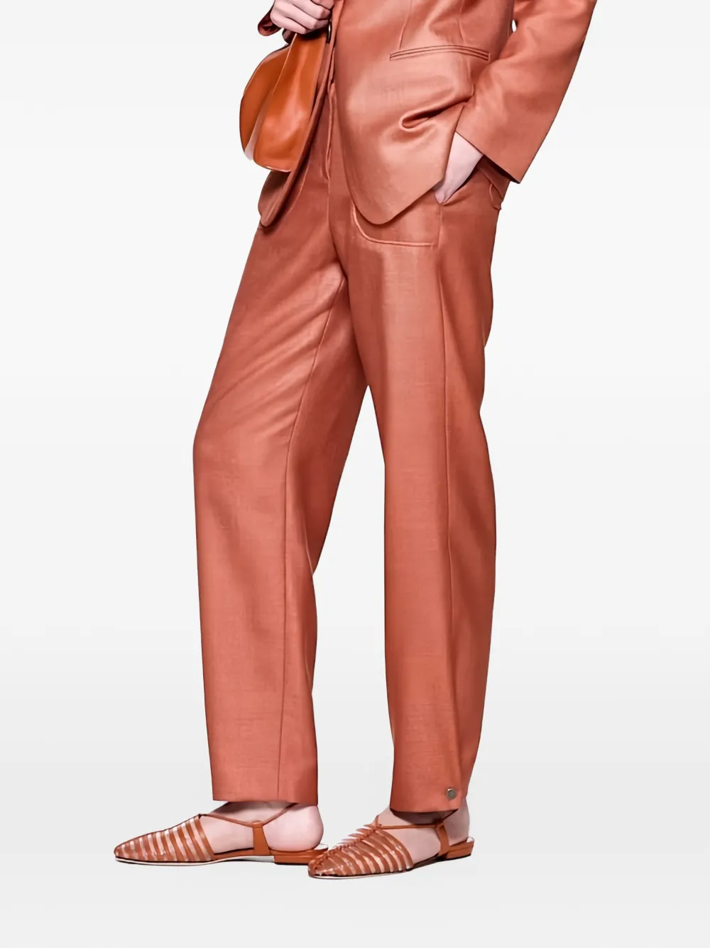 Giorgio Armani button-hem straight-leg trousers Oranje