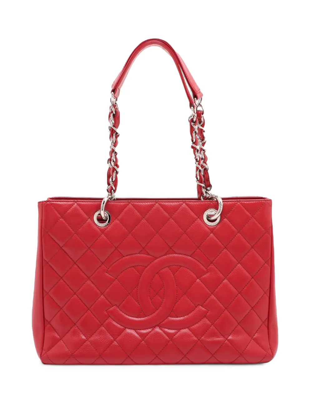CHANEL Pre-Owned 2012-2013 Caviar Grand Shopping tote bag - Red