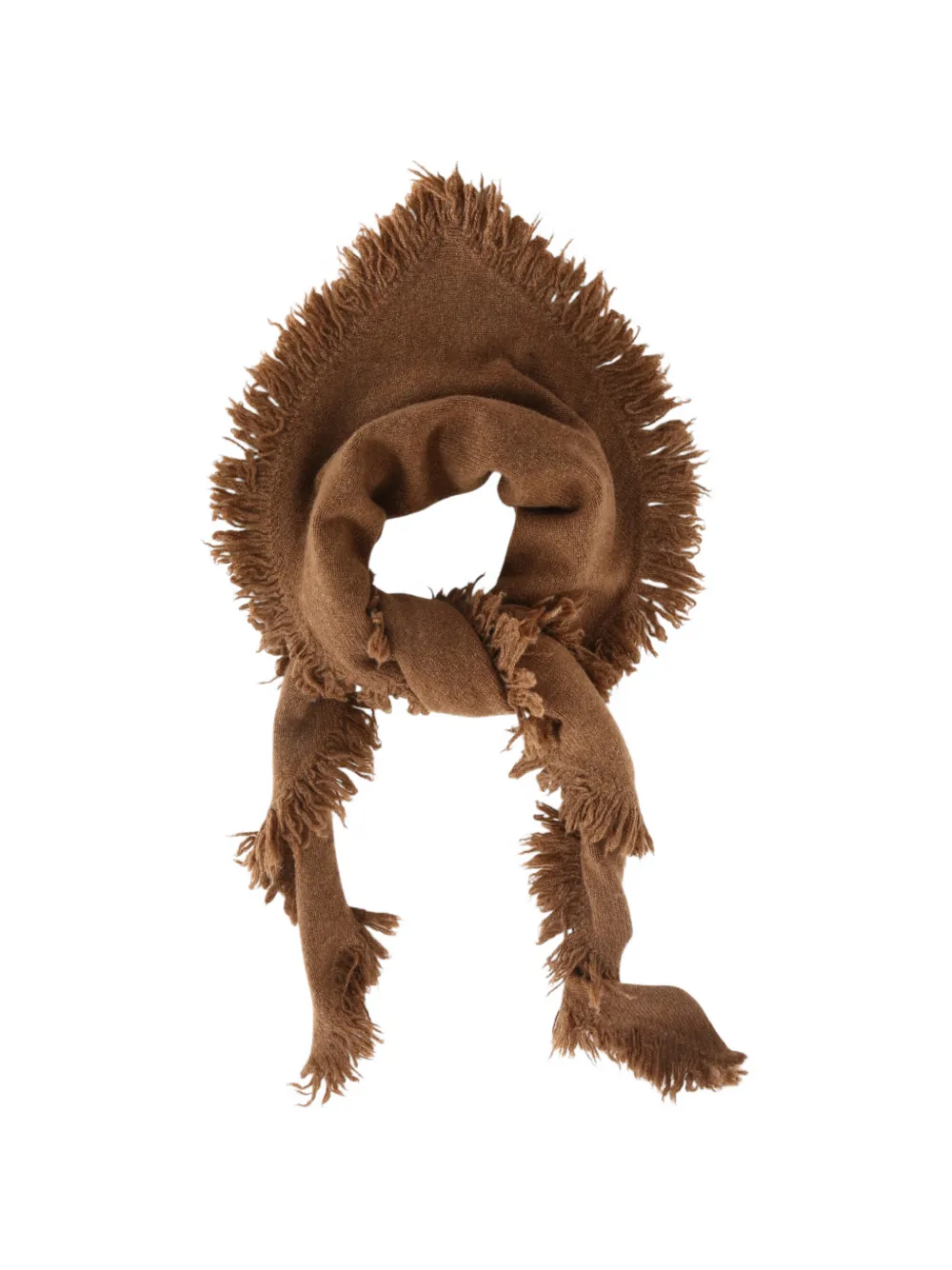 Uma Wang Triangle fringe-trim scarf Bruin