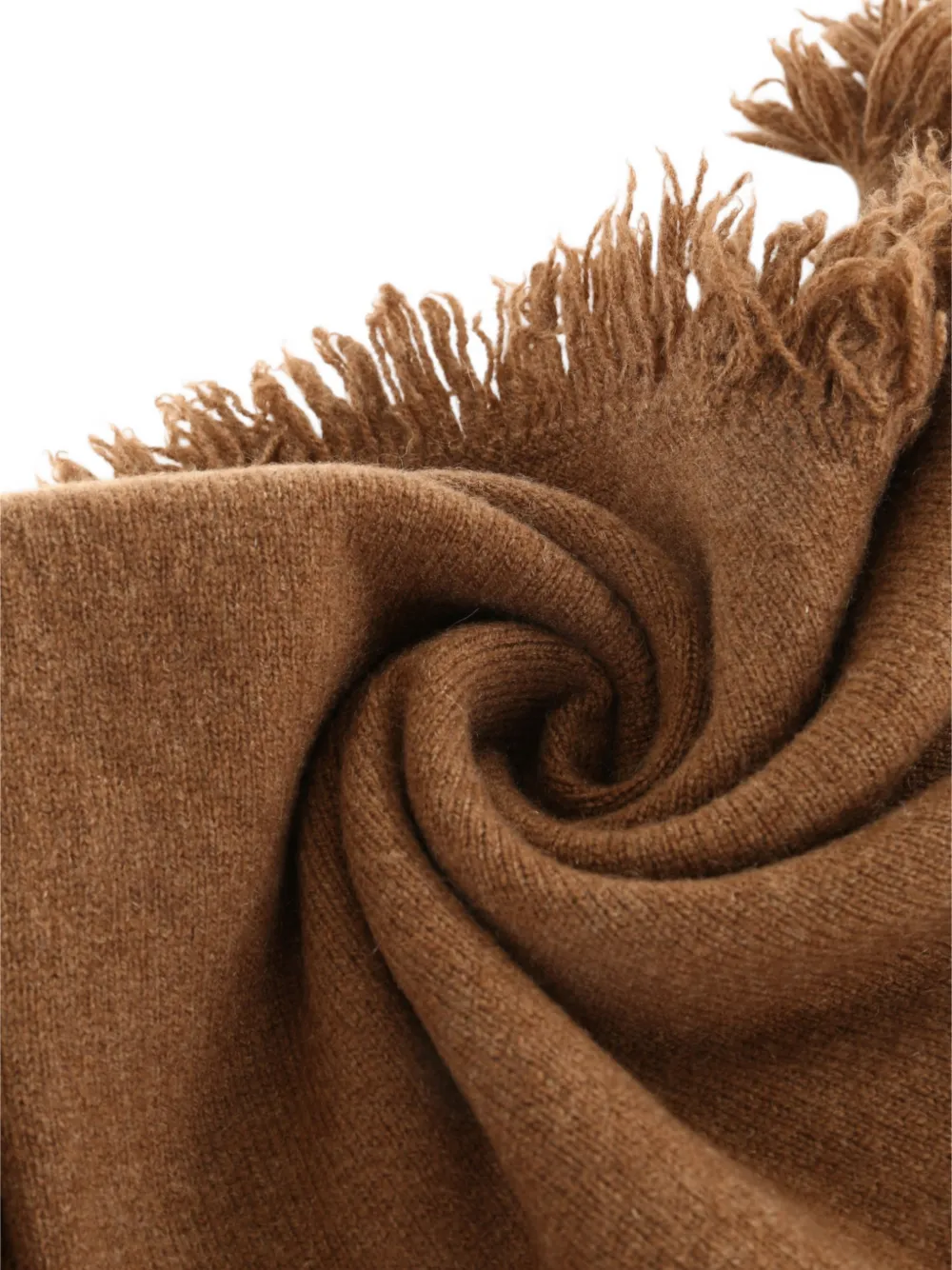 Uma Wang Triangle fringe-trim scarf Bruin