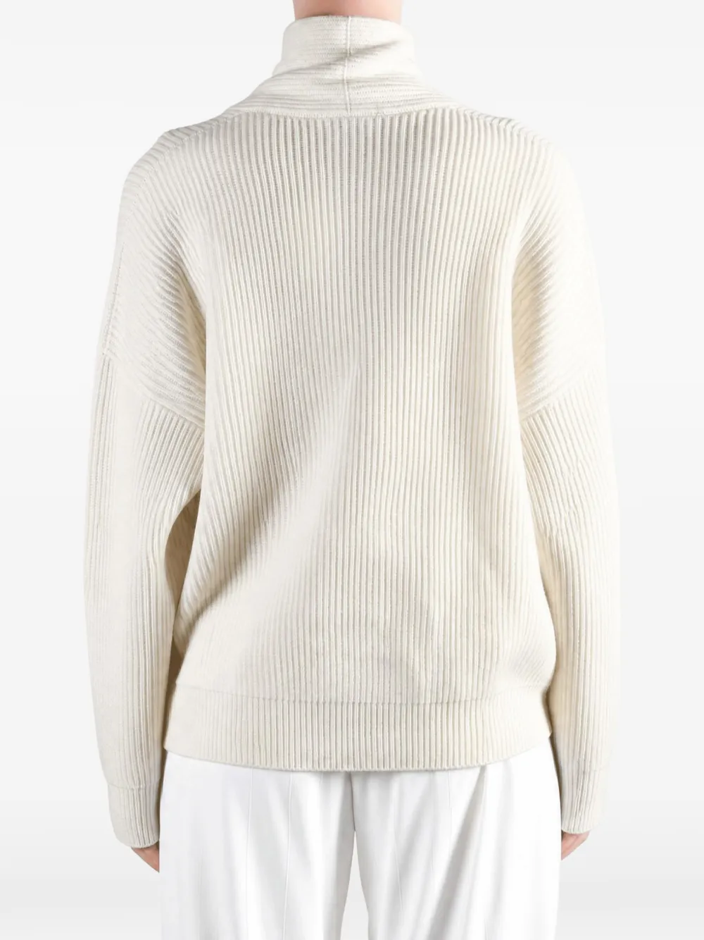 Brunello Cucinelli English rib cashmere cardigan Beige