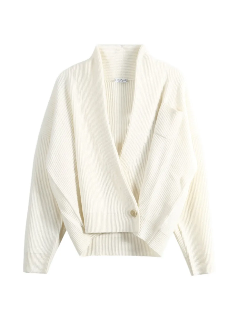 Brunello Cucinelli English rib cashmere cardigan Beige