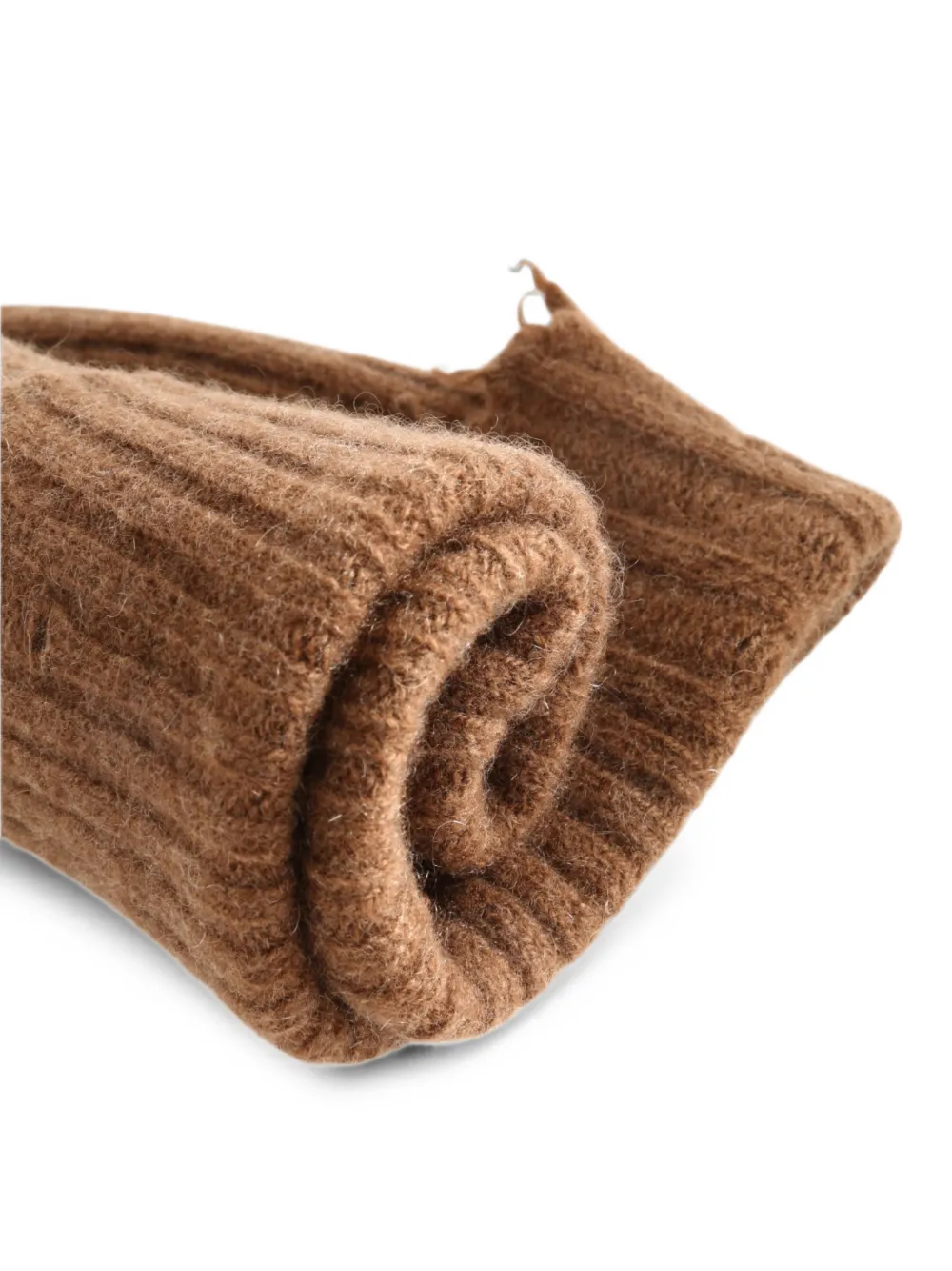 Uma Wang Soft distressed cashmere beanie hat Bruin