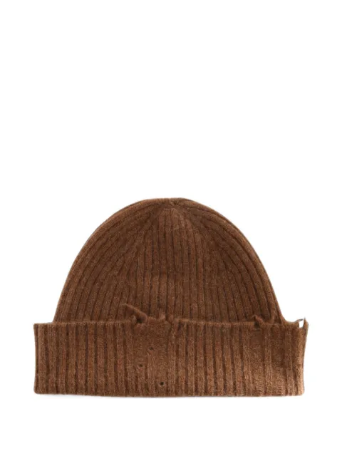 Uma Wang Soft distressed cashmere beanie hat