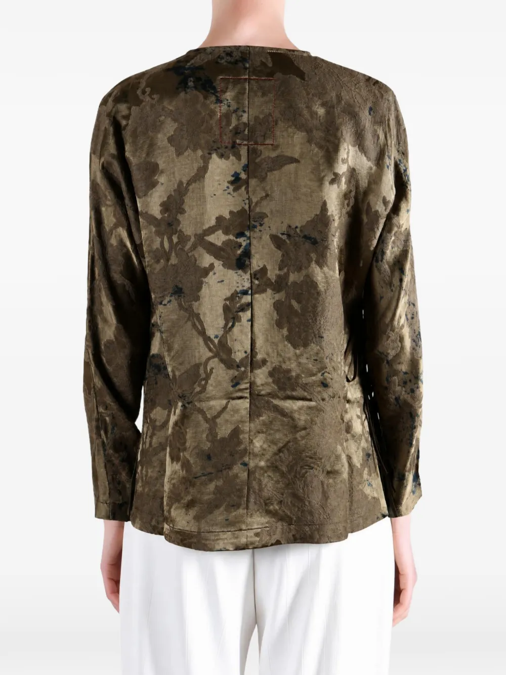 Uma Wang floral-print tie-fastening blouse Bruin