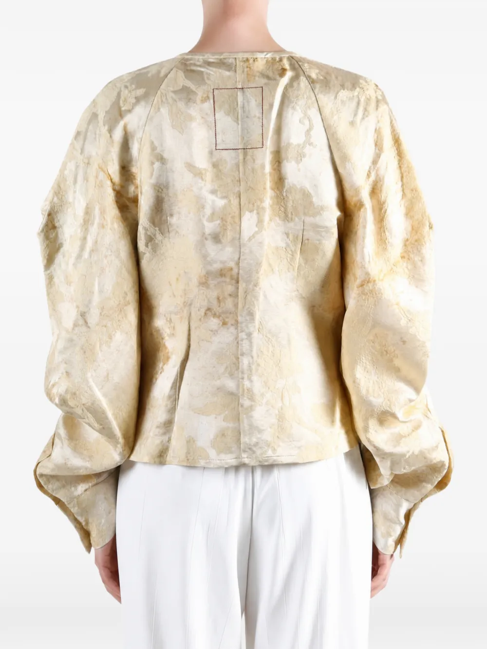 Uma Wang floral-print puff-sleeve blouse Beige