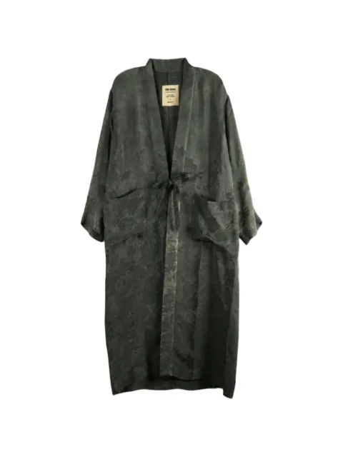 Uma Wang jacquard tie-fastening coat