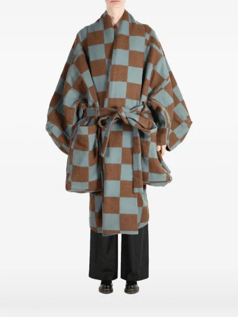 Uma Wang check-pattern belted coat