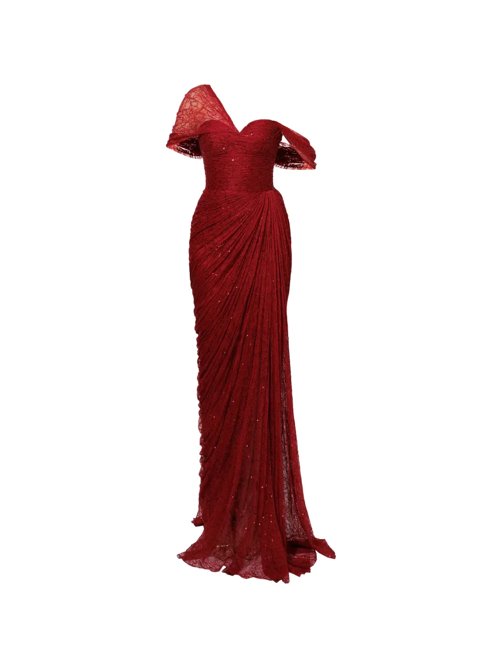 Iris Serban Scarlett sequin-embellished draped dress Rood