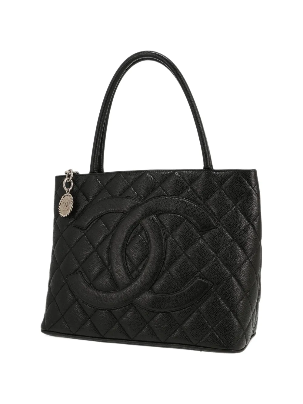 CHANEL Pre-Owned 2002 Medallion quilted tote bag - Black