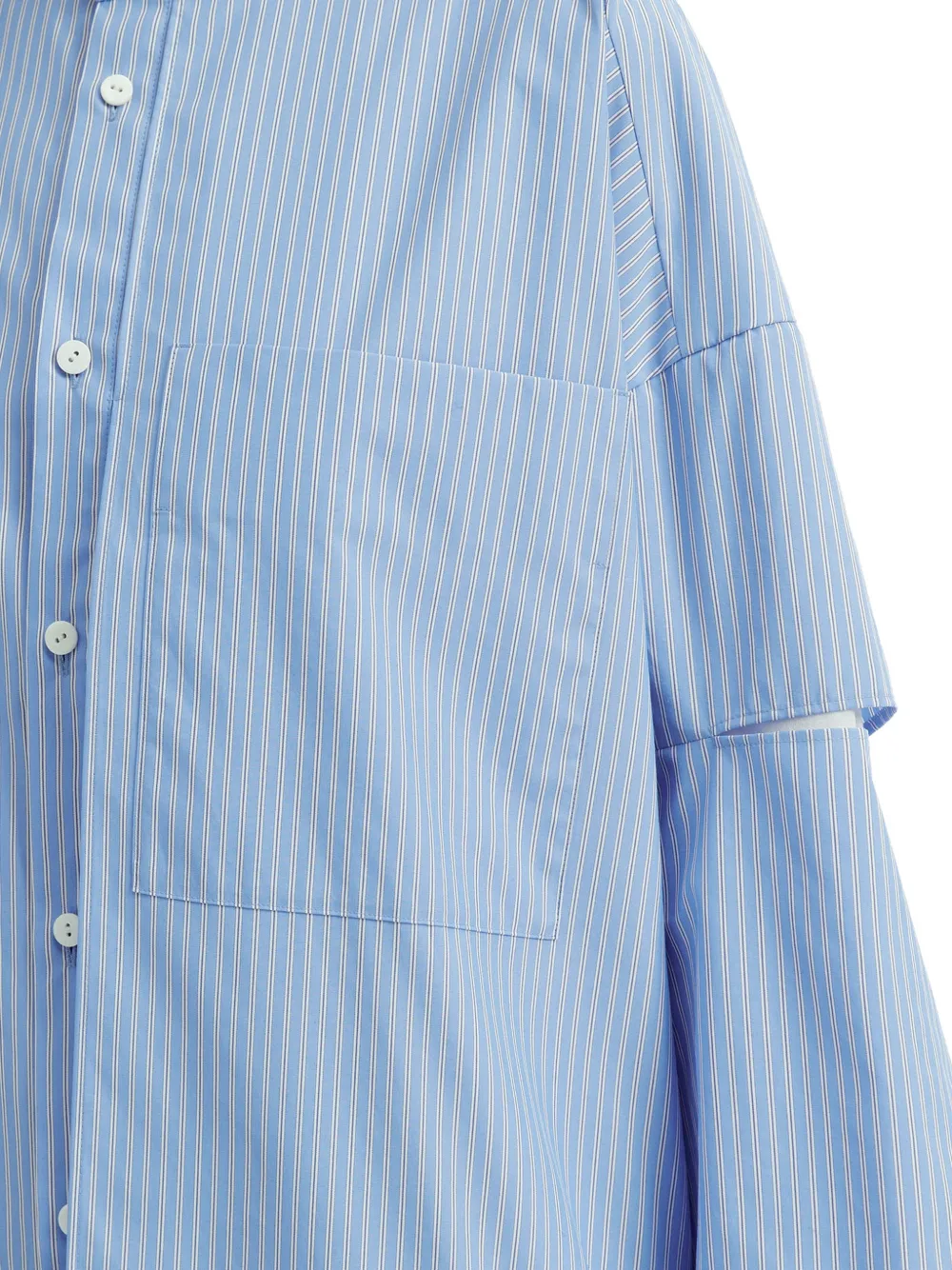 Enföld striped cut-out shirt Blauw