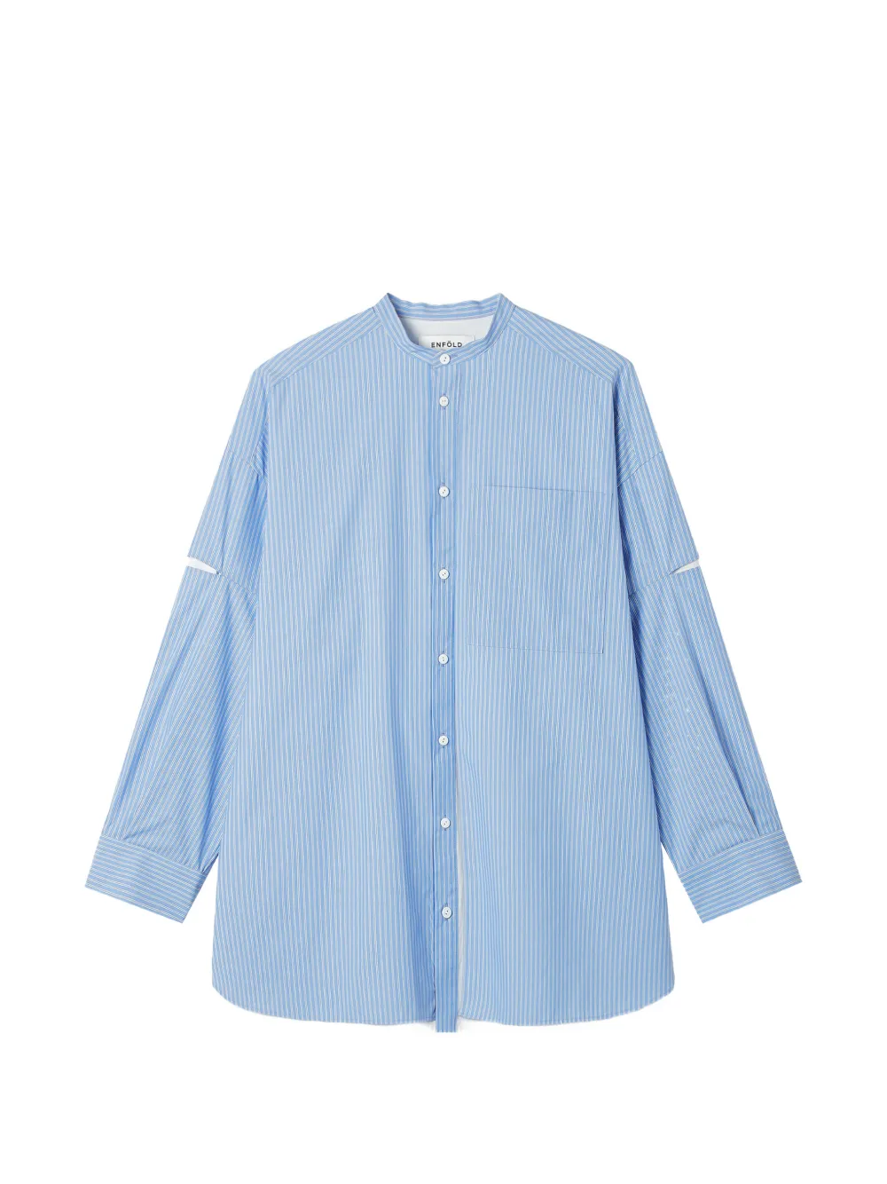 Enföld striped cut-out shirt Blauw