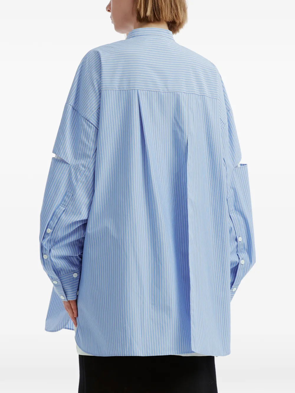 Enföld striped cut-out shirt Blauw
