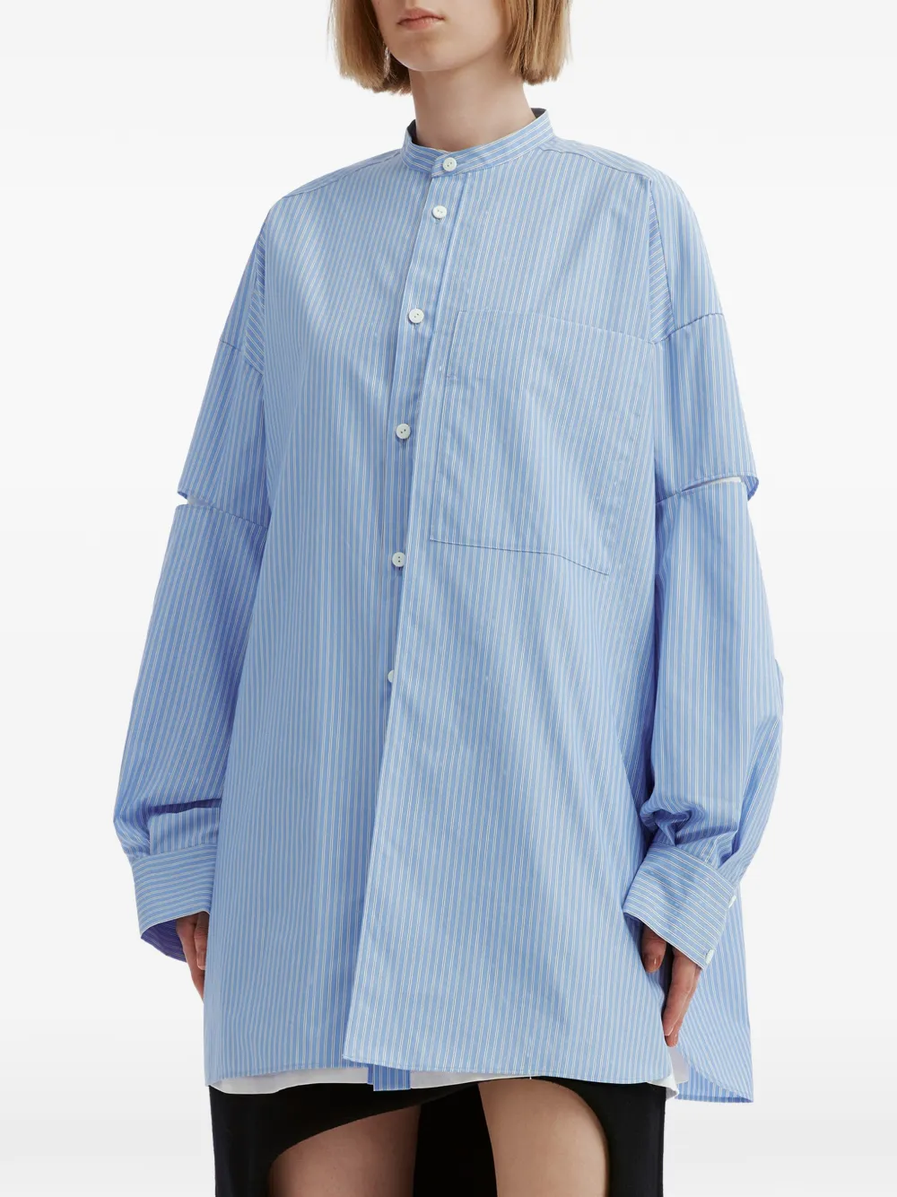 Enföld striped cut-out shirt Blauw