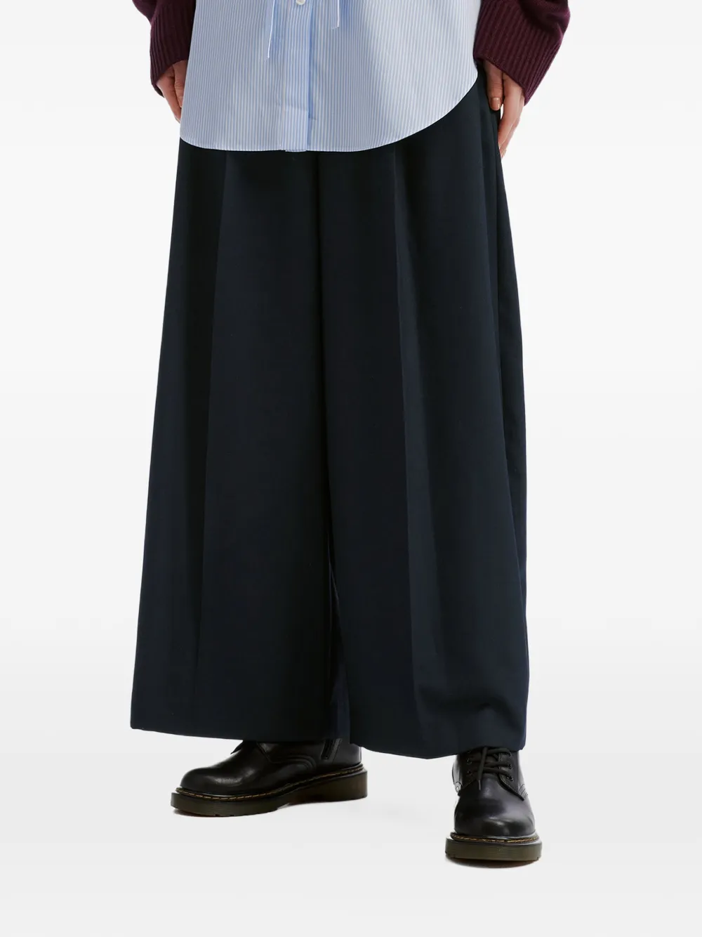 Enföld pleated wide-leg trousers Blauw