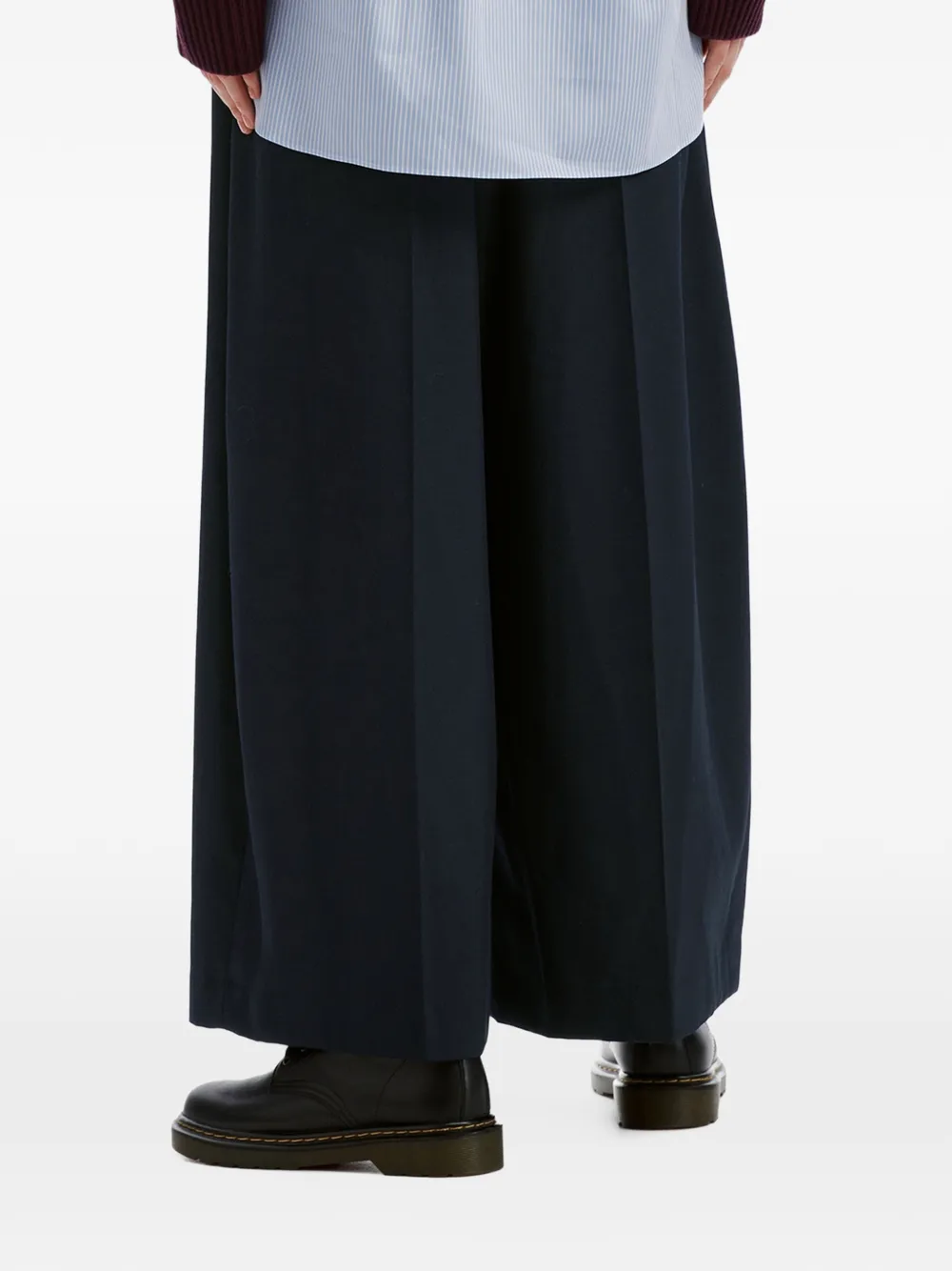 Enföld pleated wide-leg trousers Blauw