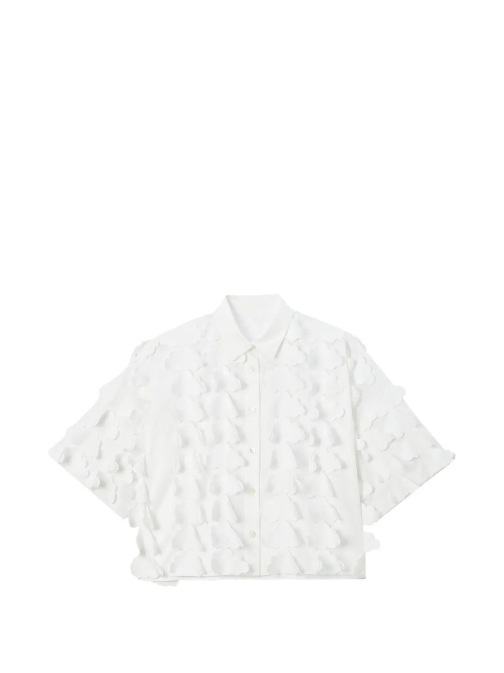 Enföld cloud-appliqué shirt - Weiß