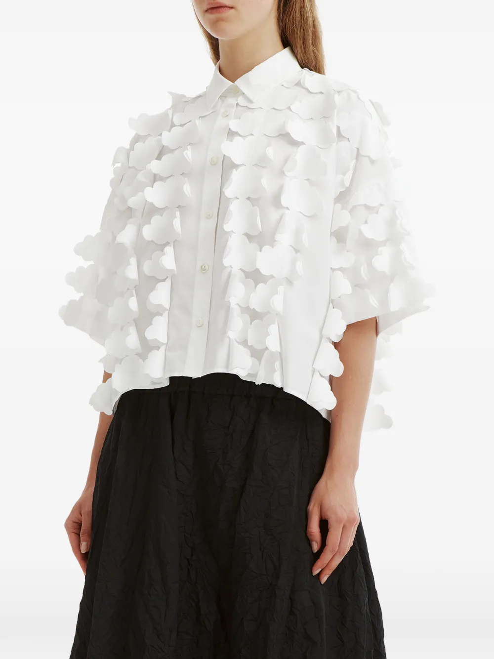 Enföld cloud-appliqué shirt Wit
