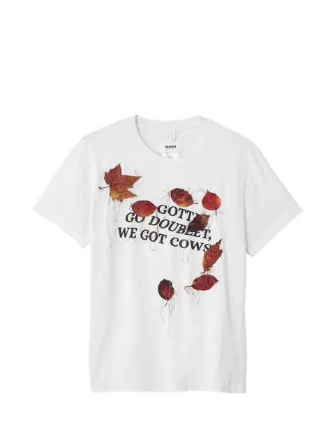 Doublet leaf-patchwork cotton T-shirt