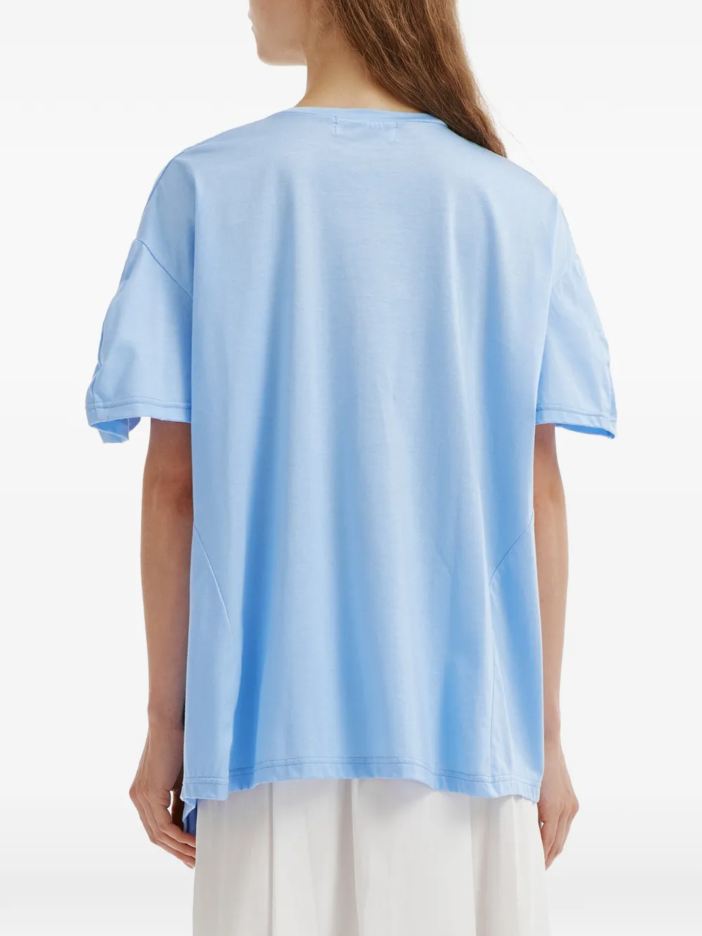 Enföld Umbrella ruffled-sleeve asymmetric T-shirt Blauw
