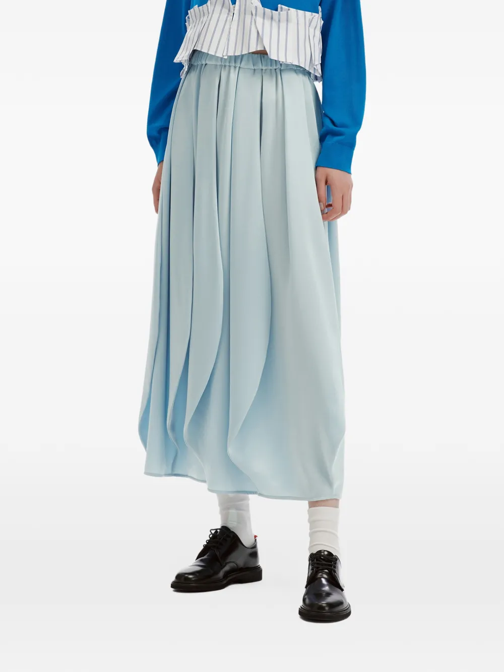 Enföld draped pleated midi skirt Blauw