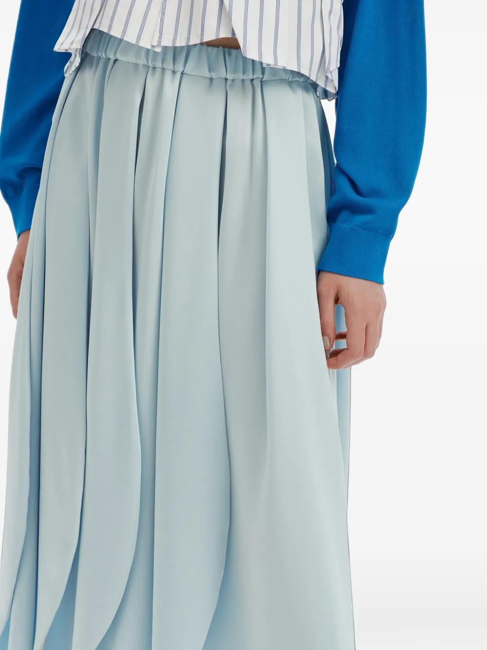 Enföld draped pleated midi skirt Blauw