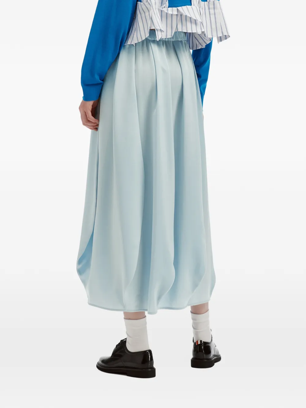 Enföld draped pleated midi skirt Blauw
