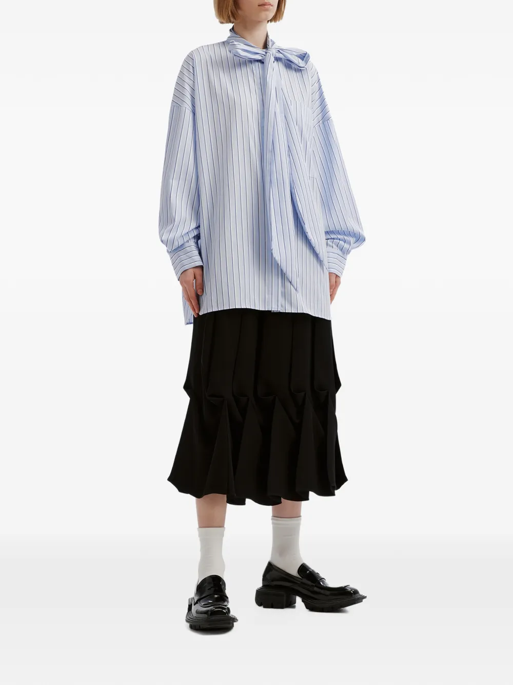 Enföld pleated origami-style midi skirt Zwart