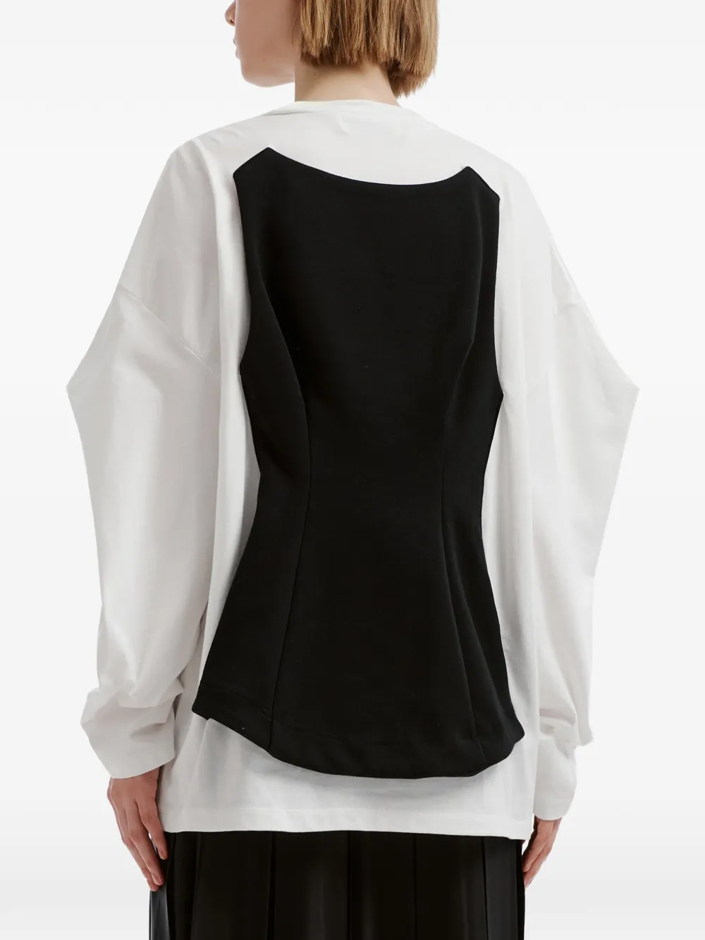 Enföld layered zip-front blouse Wit