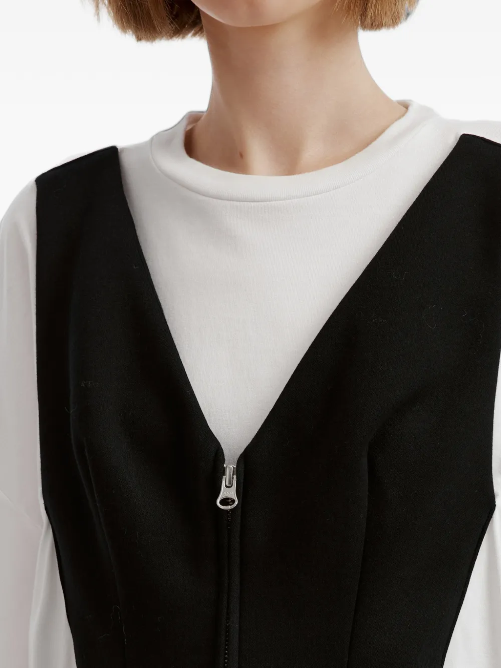 Enföld layered zip-front blouse Wit