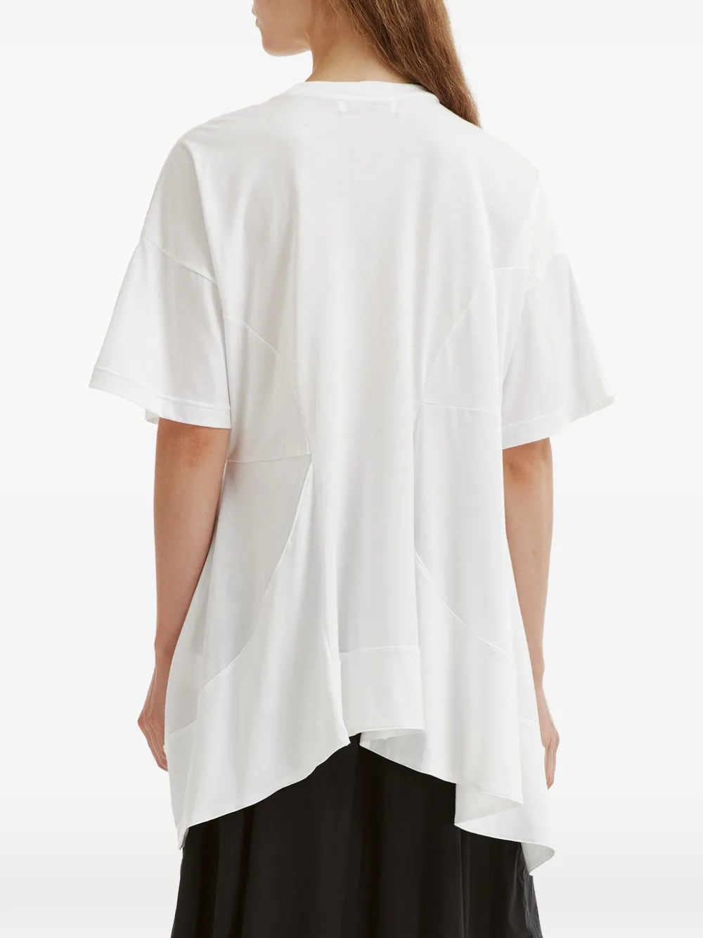 Enföld asymmetric panelled T-shirt Wit
