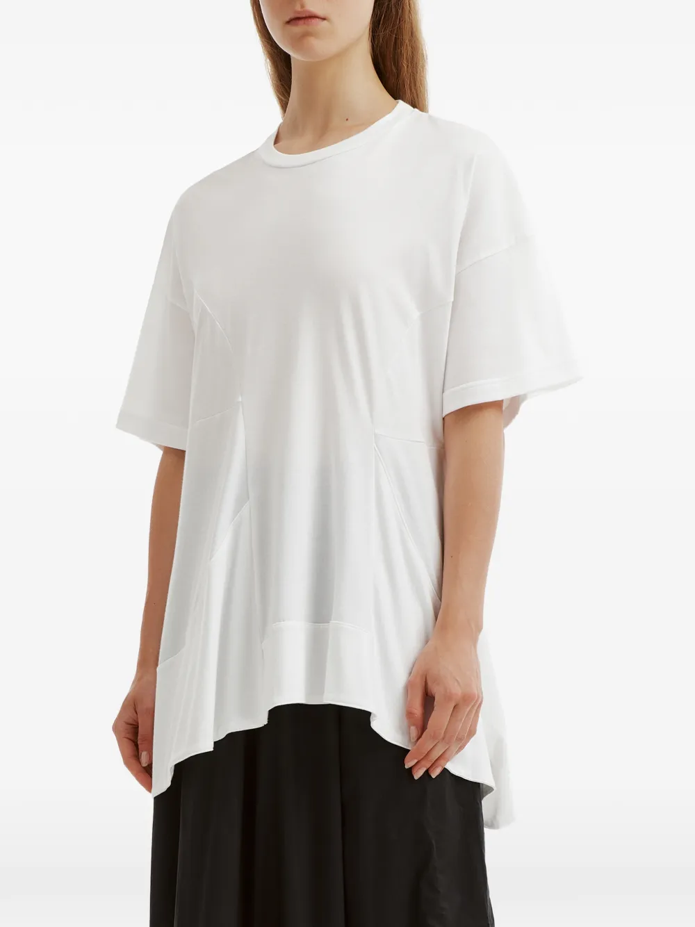 Enföld asymmetric panelled T-shirt Wit