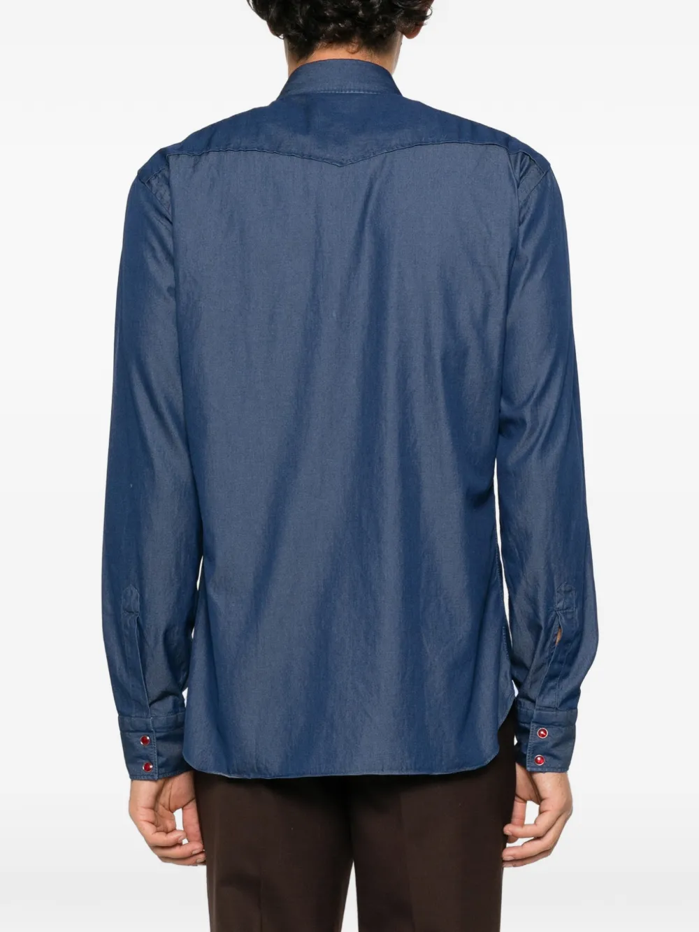 Barba western denim shirt Blauw