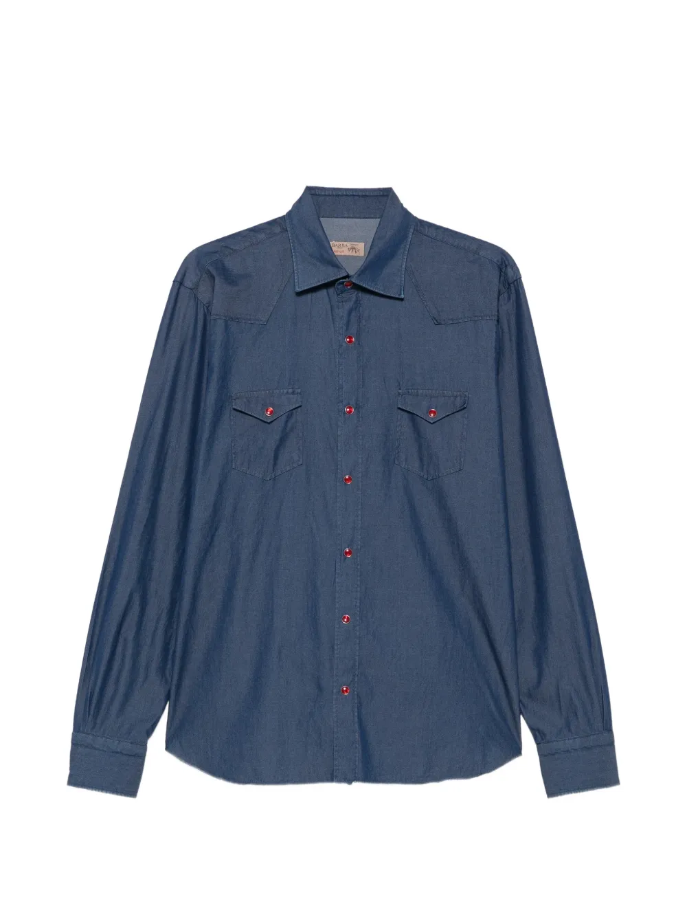 Barba western denim shirt Blauw