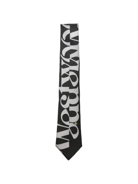 Vivienne Westwood cravate à logo imprimé et logo Orb brodé