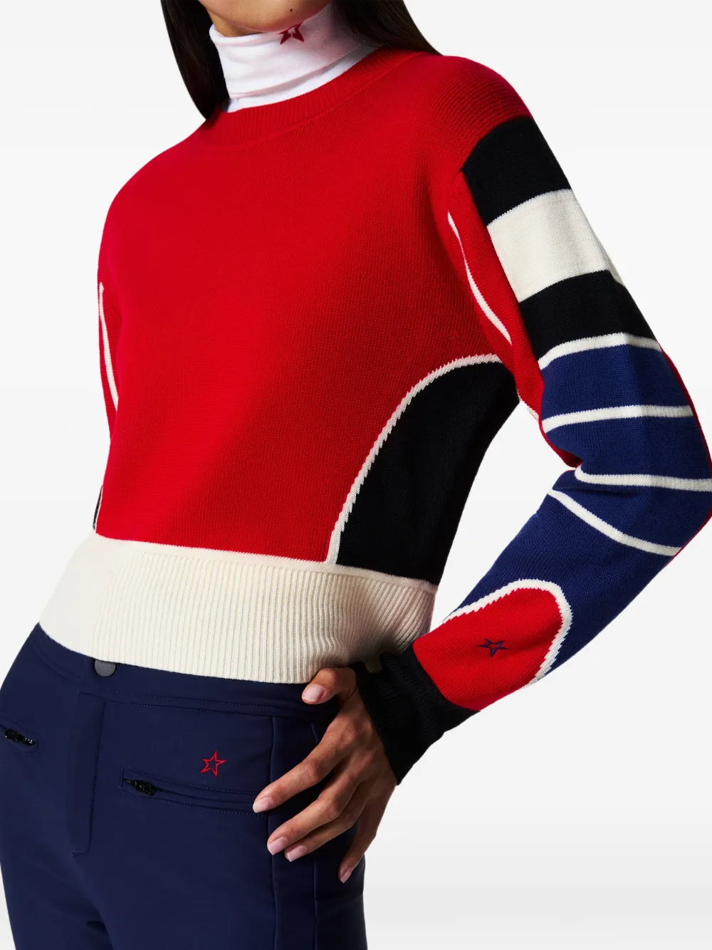 Perfect Moment merino-wool Racer sweater Rood