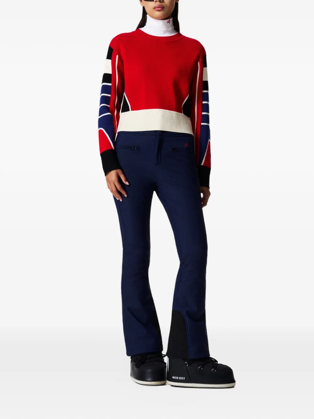 Perfect Moment merino-wool Racer sweater Rood