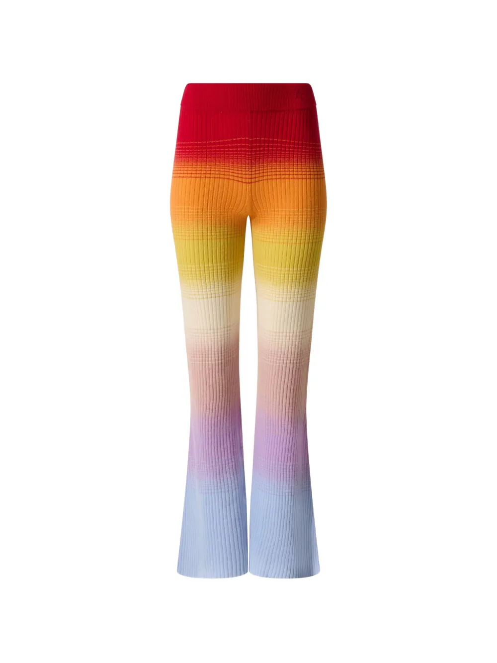 Perfect Moment rainbow-knit flared trousers Rood