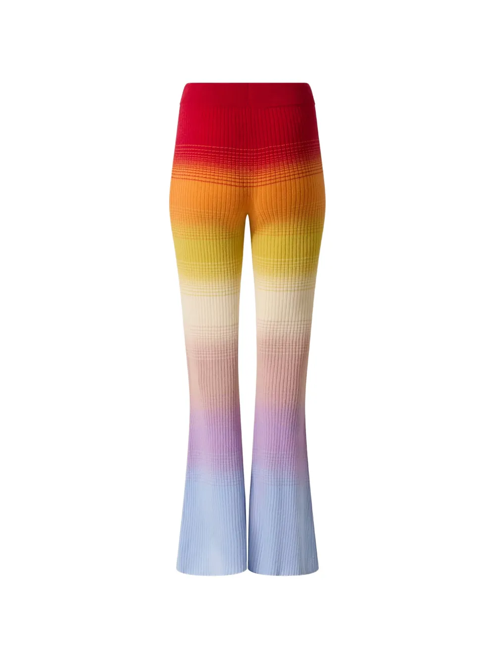 Perfect Moment rainbow-knit flared trousers Rood