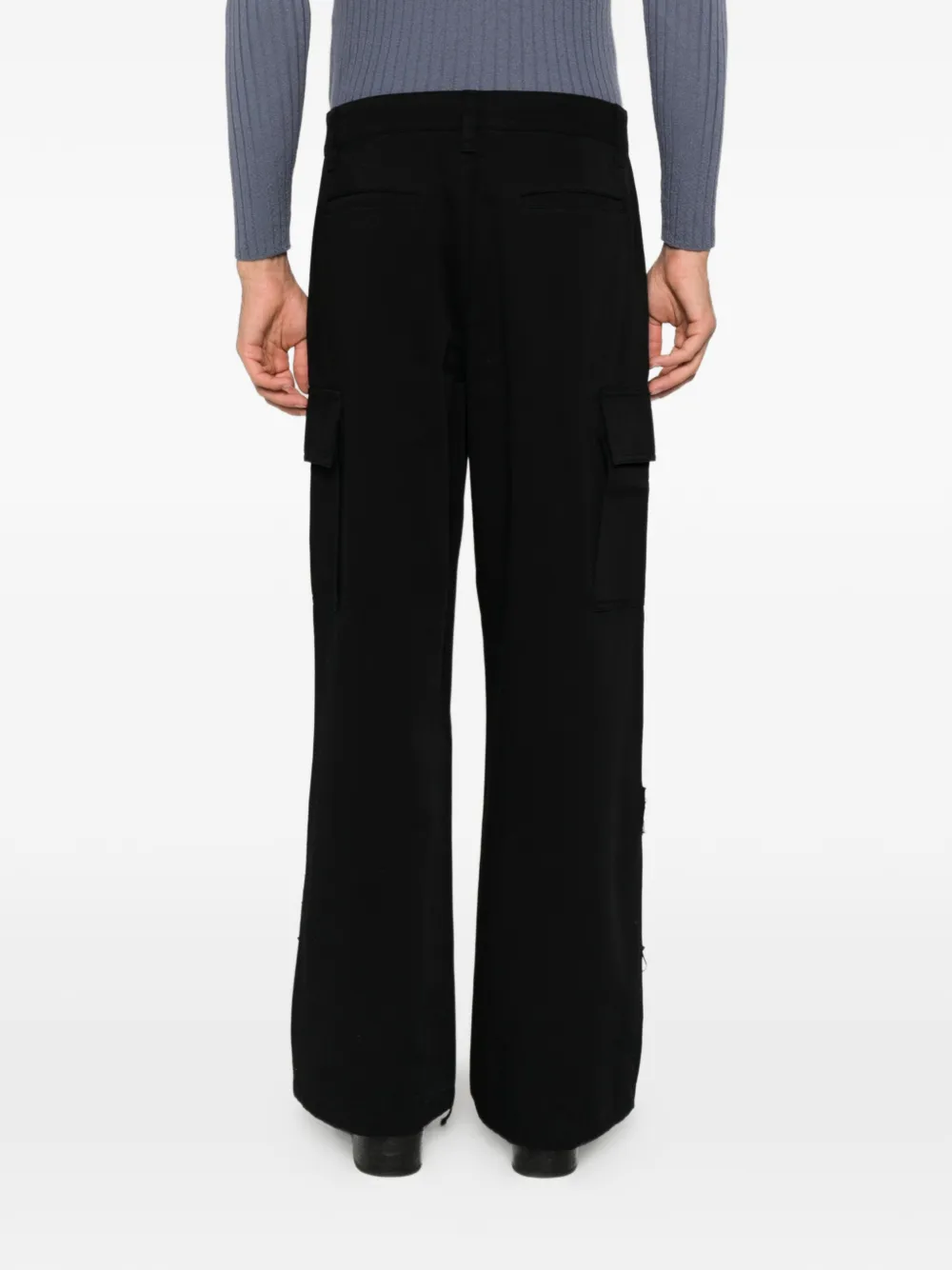 TONYWACK pleated wide-leg cargo pants Zwart