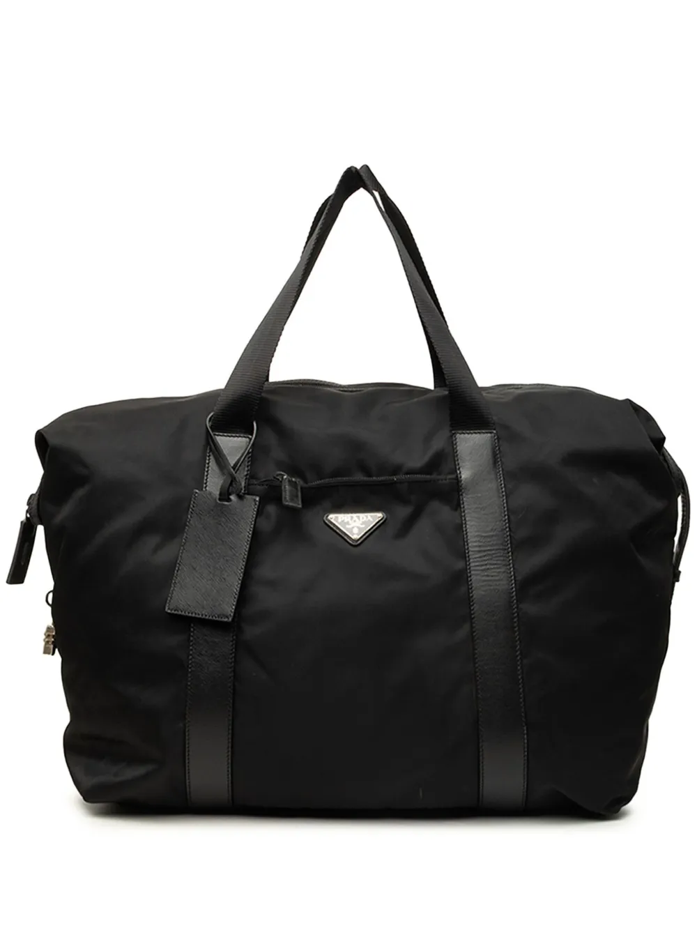 Prada Pre-Owned 2013-2026 Saffiano Trimmed Tessuto travel bag - Schwarz
