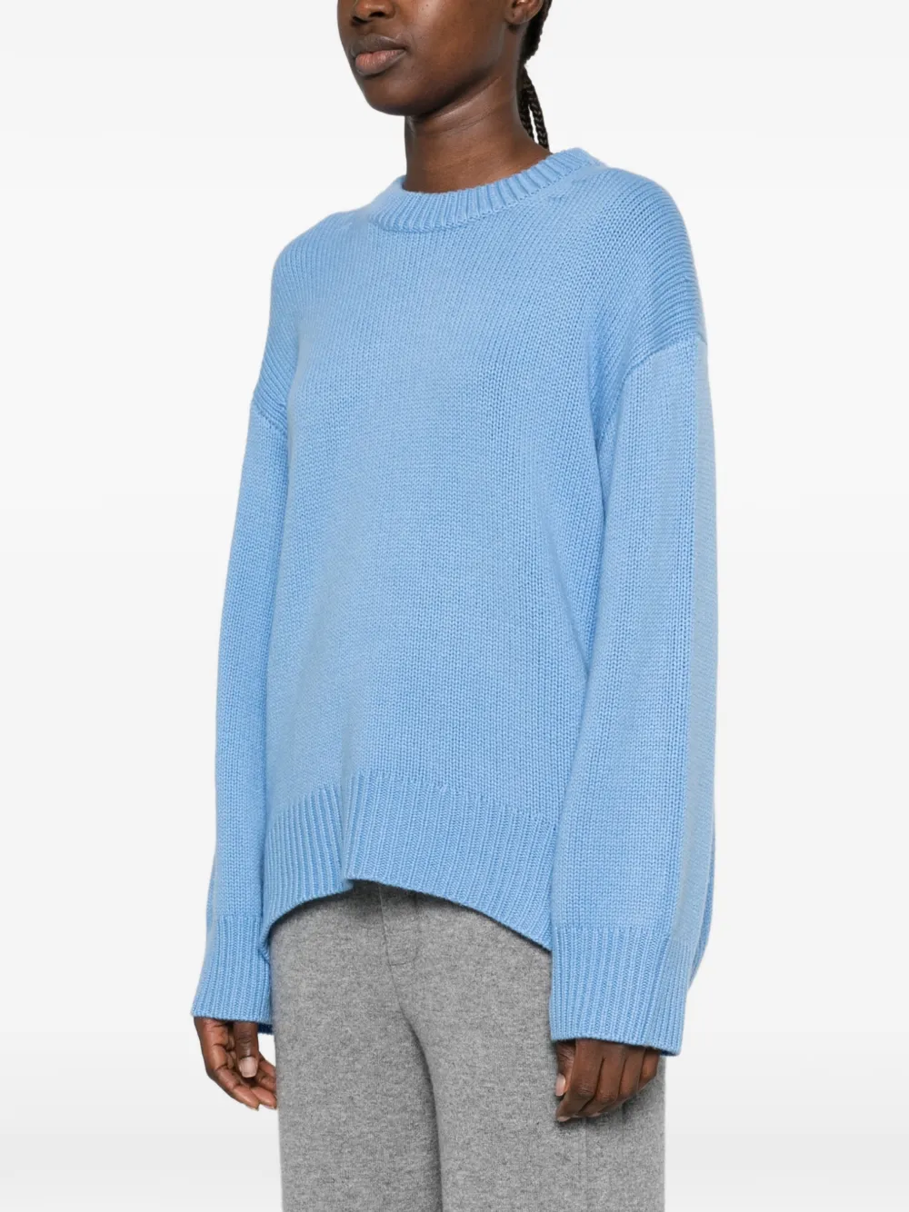 Lisa Yang ribbed-knit crew-neck sweater Blauw