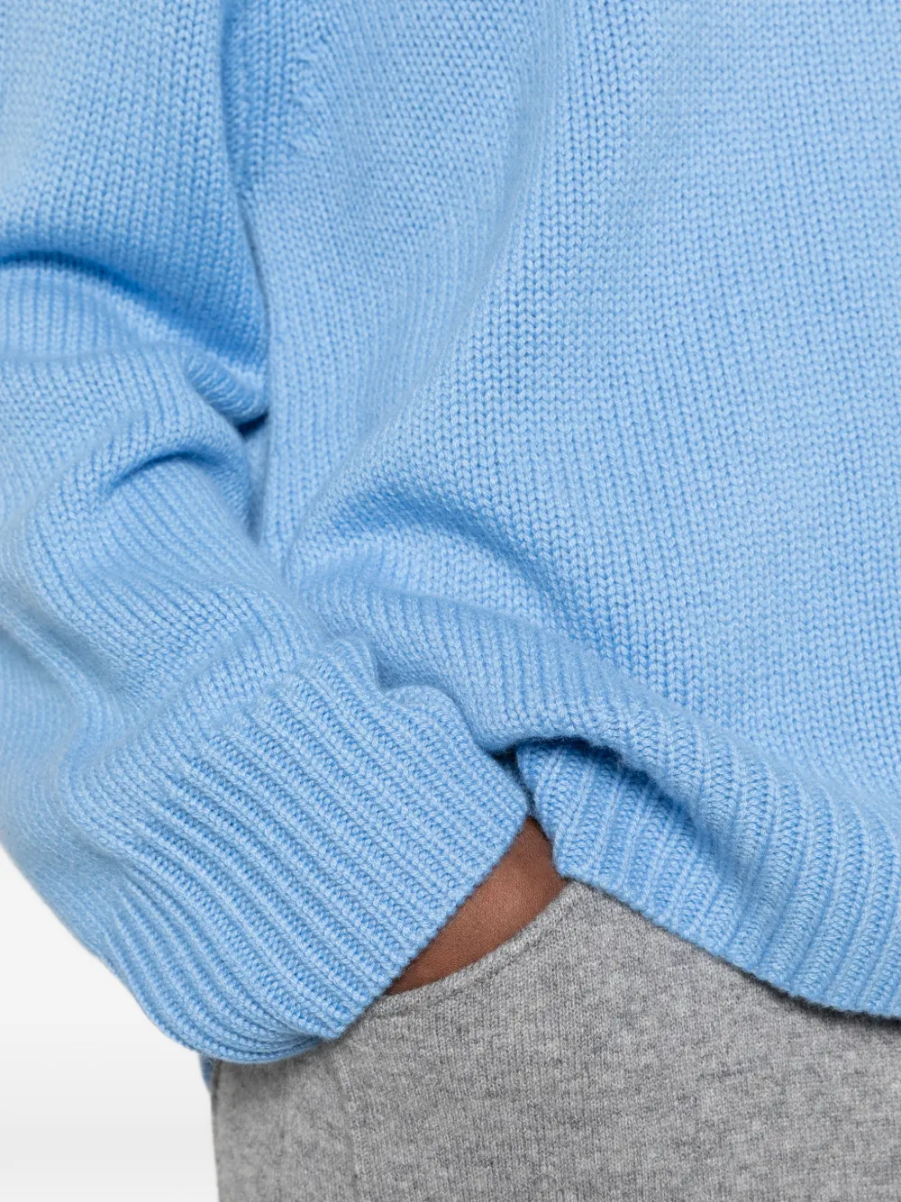 Lisa Yang ribbed-knit crew-neck sweater Blauw