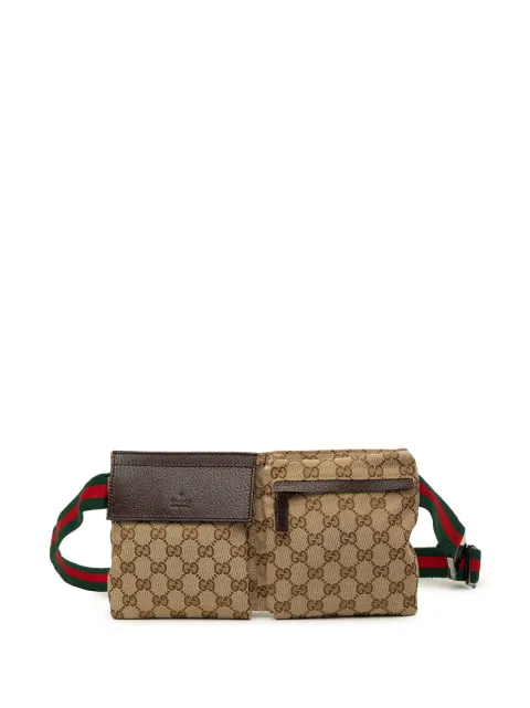 Gucci Pre-Owned 2000-2015 GG Canvas Web Double Pocket belt bag